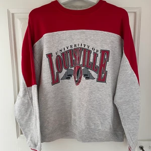 Grå sweatshirt med tryck  - Grå röd sweatshirt med tryck, frakt tillkommer!!