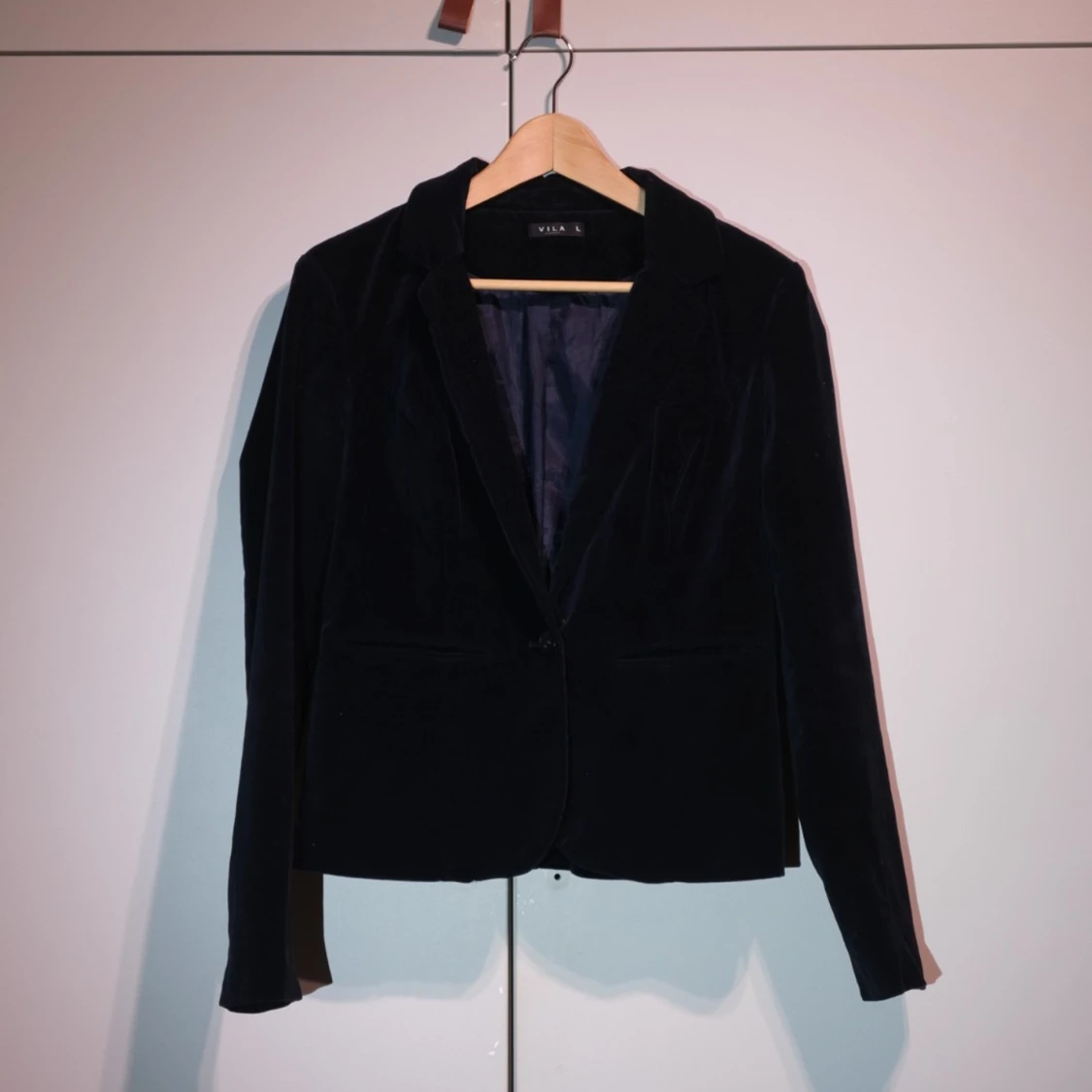 Dark blue velvet blazer