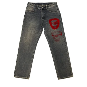 Vintage reworked  - Jeans med tryck 