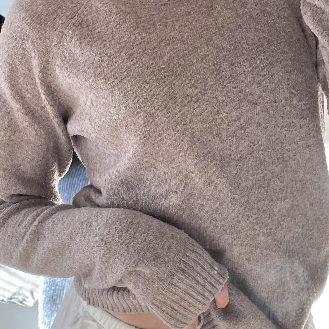 Rosa stickad tröja  - 90