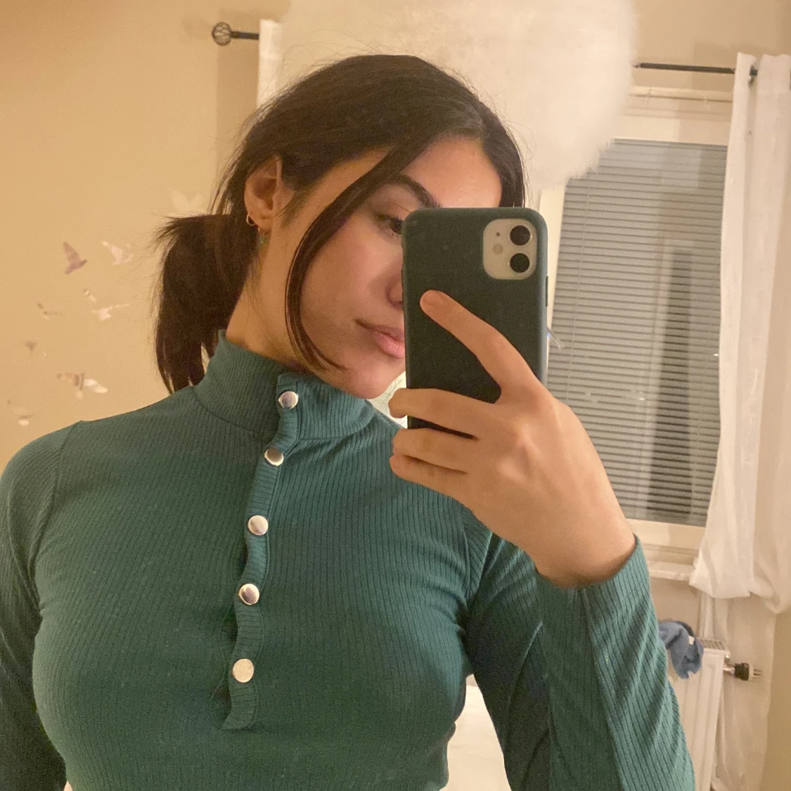 Mörk grön tröja från Bikbok - 90