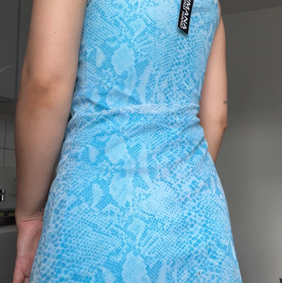 mesh klänning blå - 90