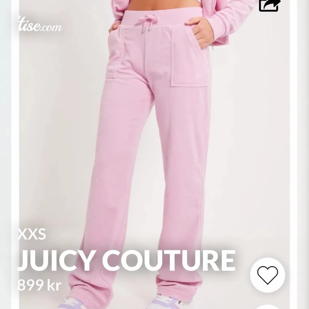 !PRIS GÅR ATT DISKUTERA! Säljer dessa rosa juicy byxorna med fickor bak och fram i storlek XXS. Köpta på Nelly. Änvända max 3 gånger så de är i nytt skick. 600+frakt. Jeans & Byxor.