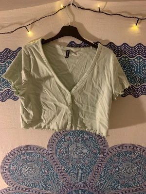 Mintgrön croptop - Mintgrön croptop med knappar på framsidan i storlek L, bara provad.