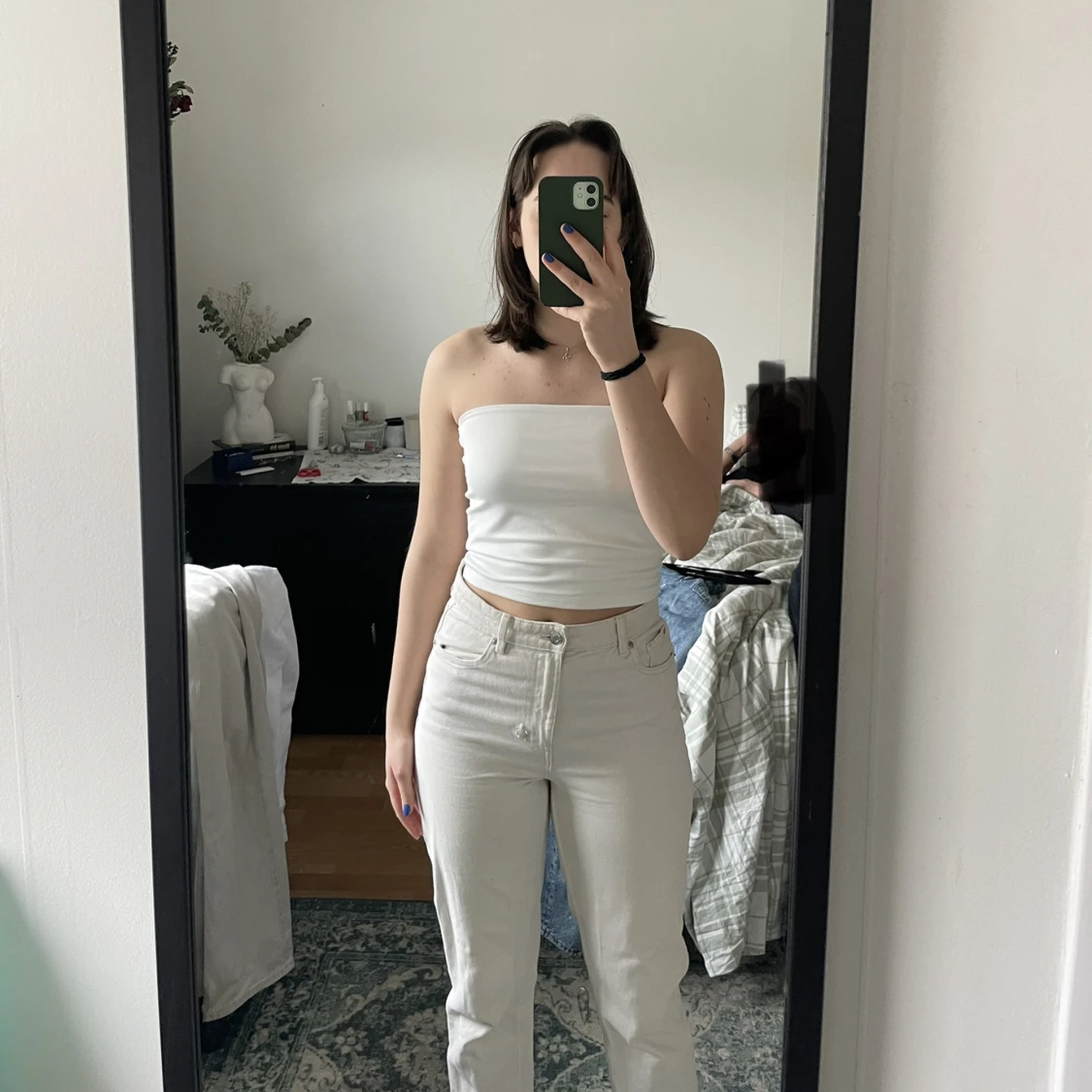 Vita jeans från Lindex strl 38