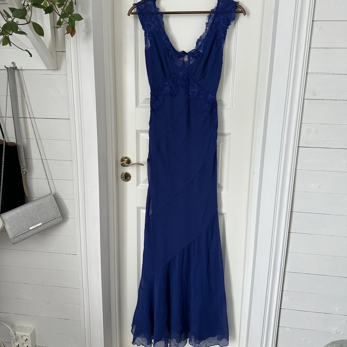 Blå maxiklänning