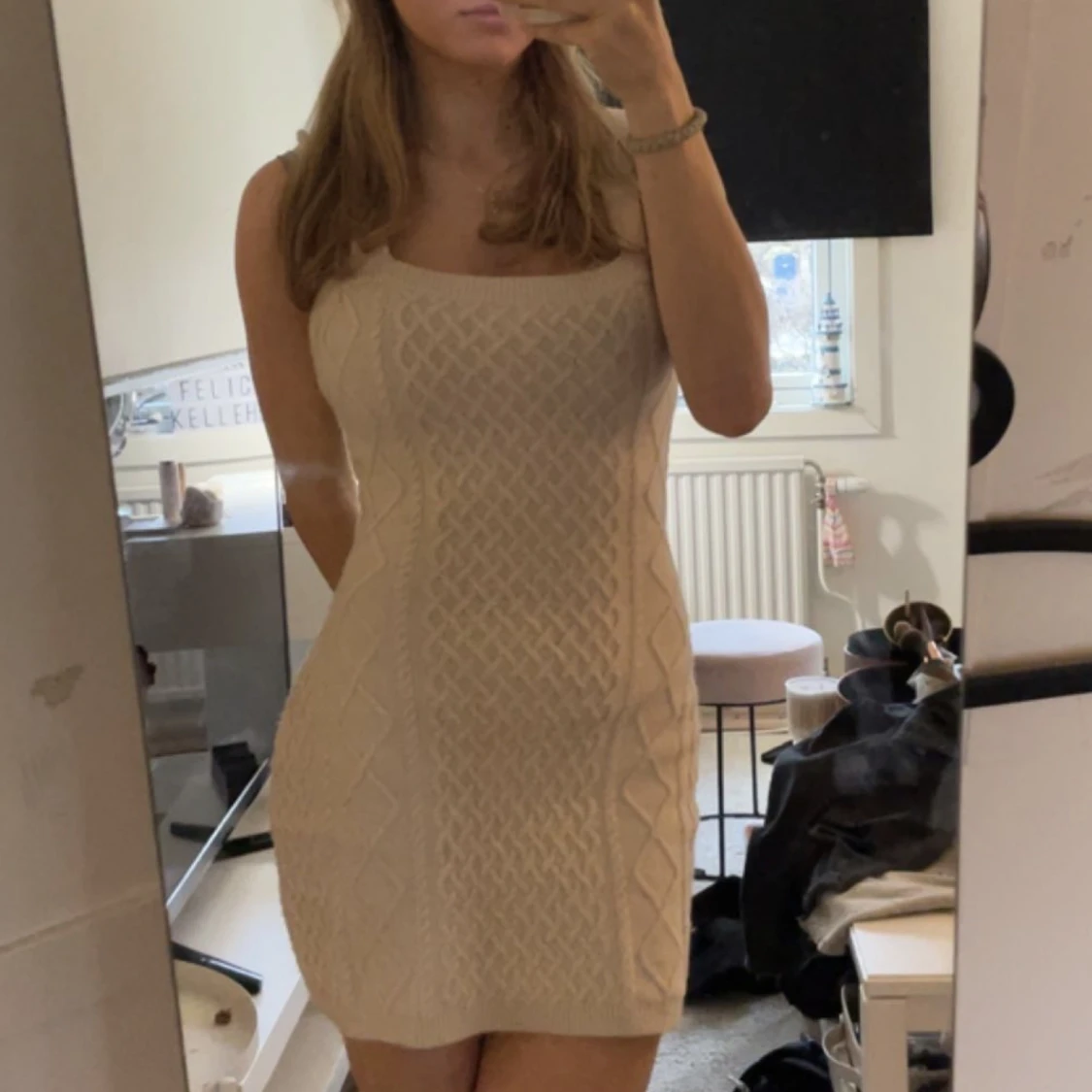 Söt stickad klänning hm