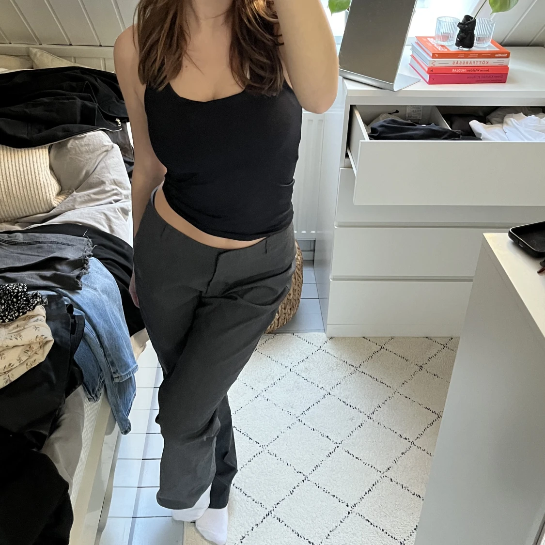 Lågmidjade kostymbyxor