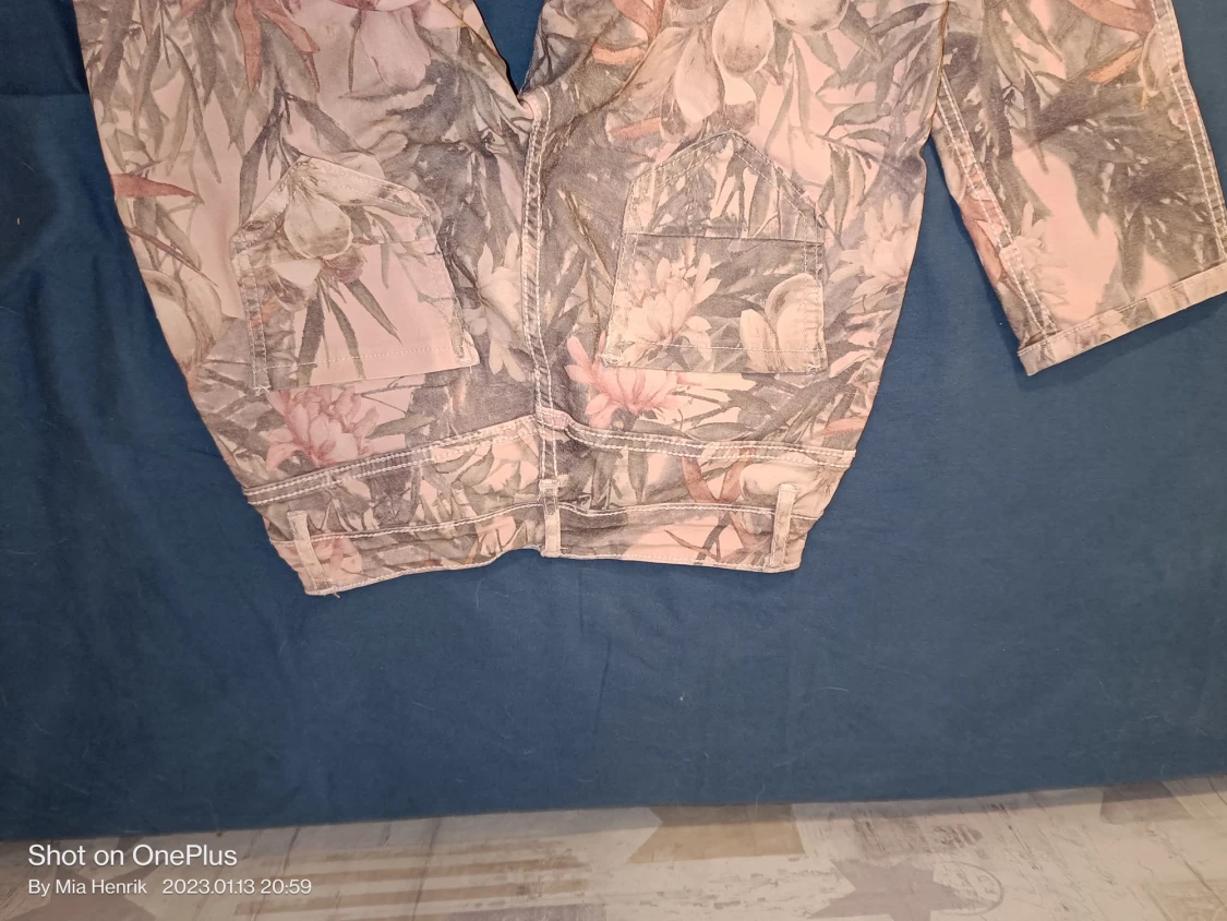 Vändbara stretchjeans rosa/grå