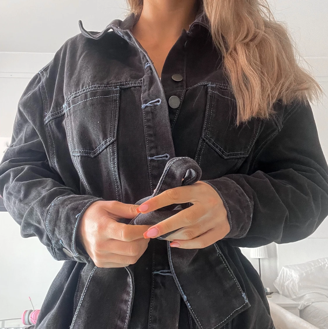 Denim oversized jacket from boohoo 
