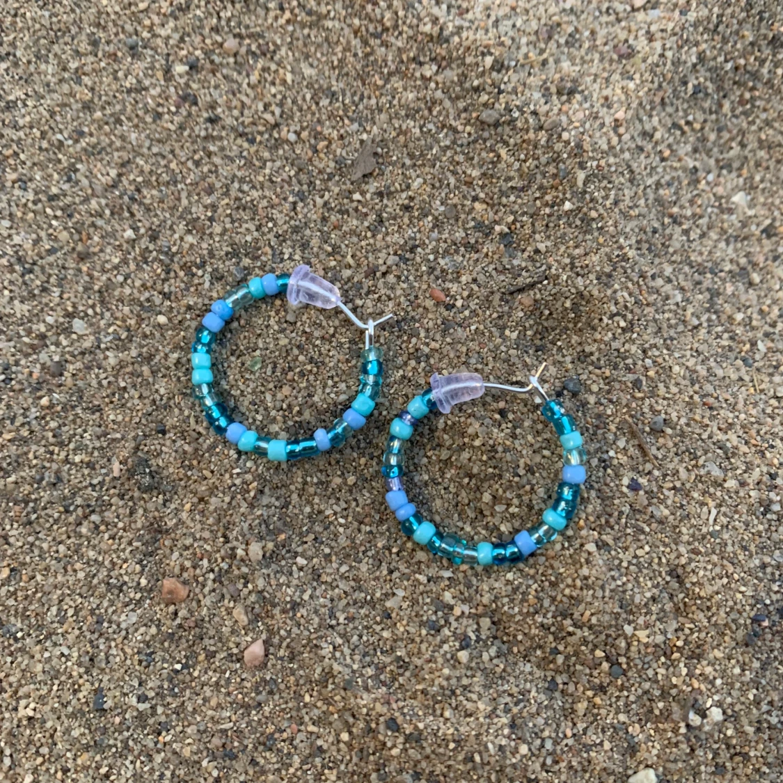 Blåa handmade hoops💙