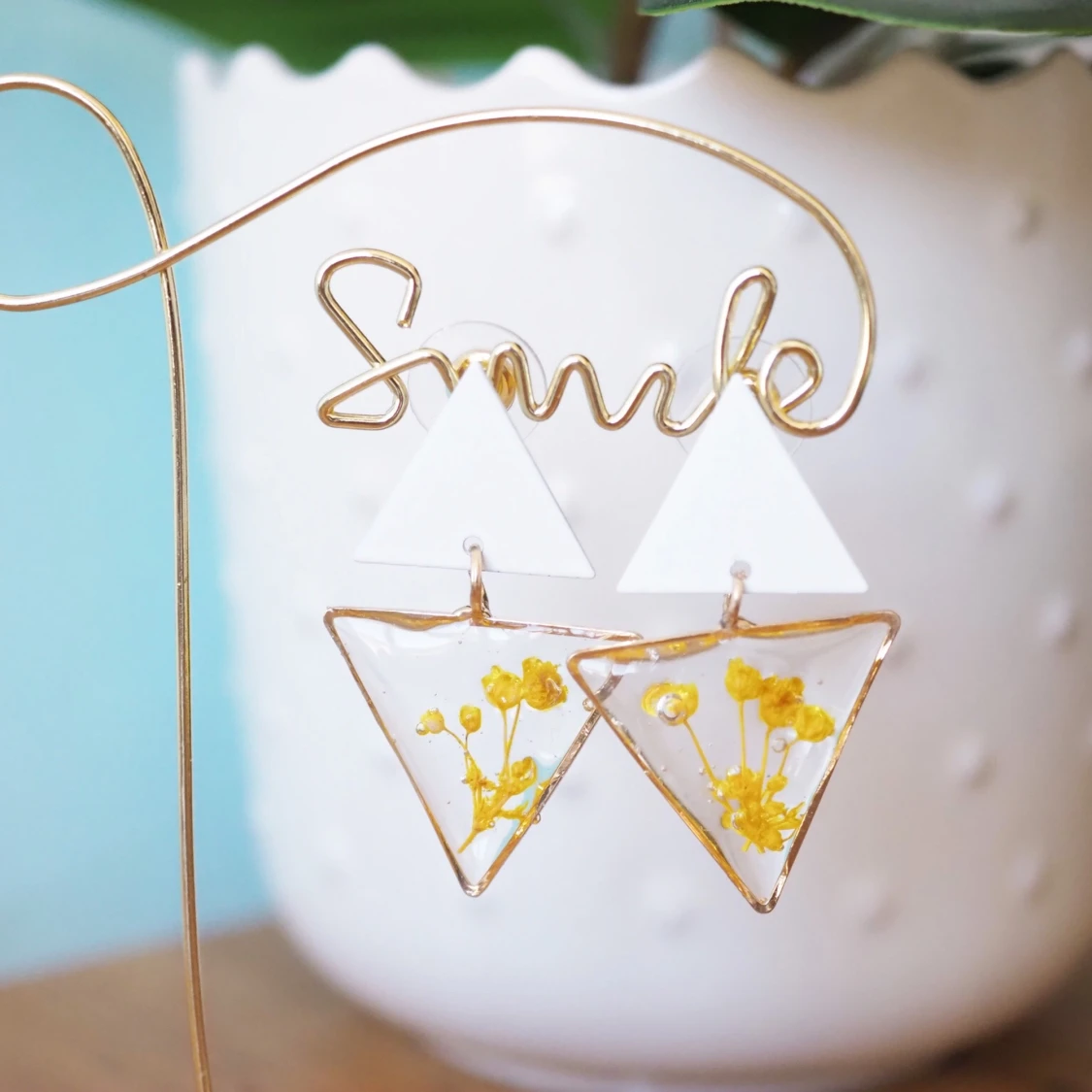 Lovely yellow flower earrings