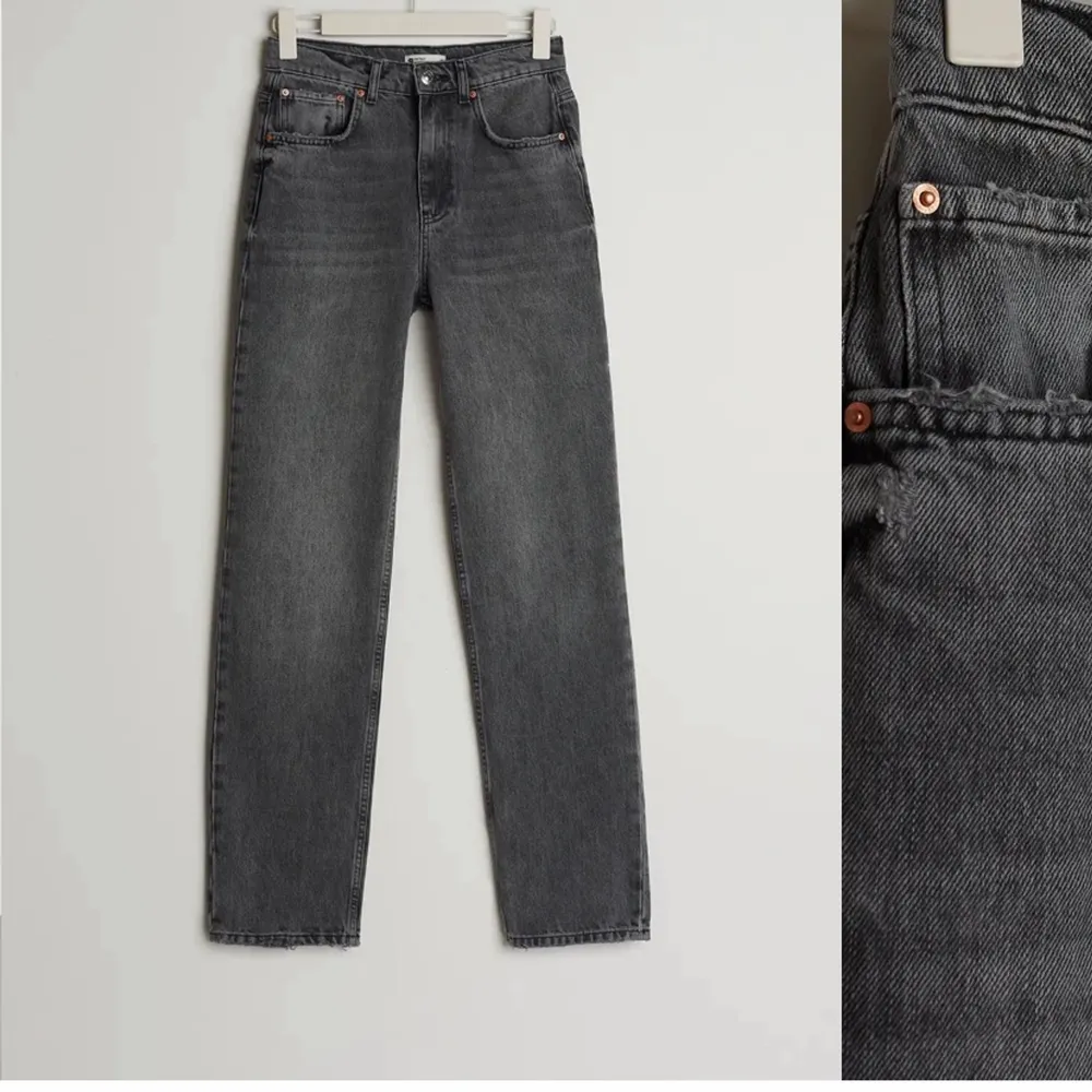 Snygga grå jeans från gina💗 använda fåtal gånger!! + frakt tillkommer . Jeans & Byxor.