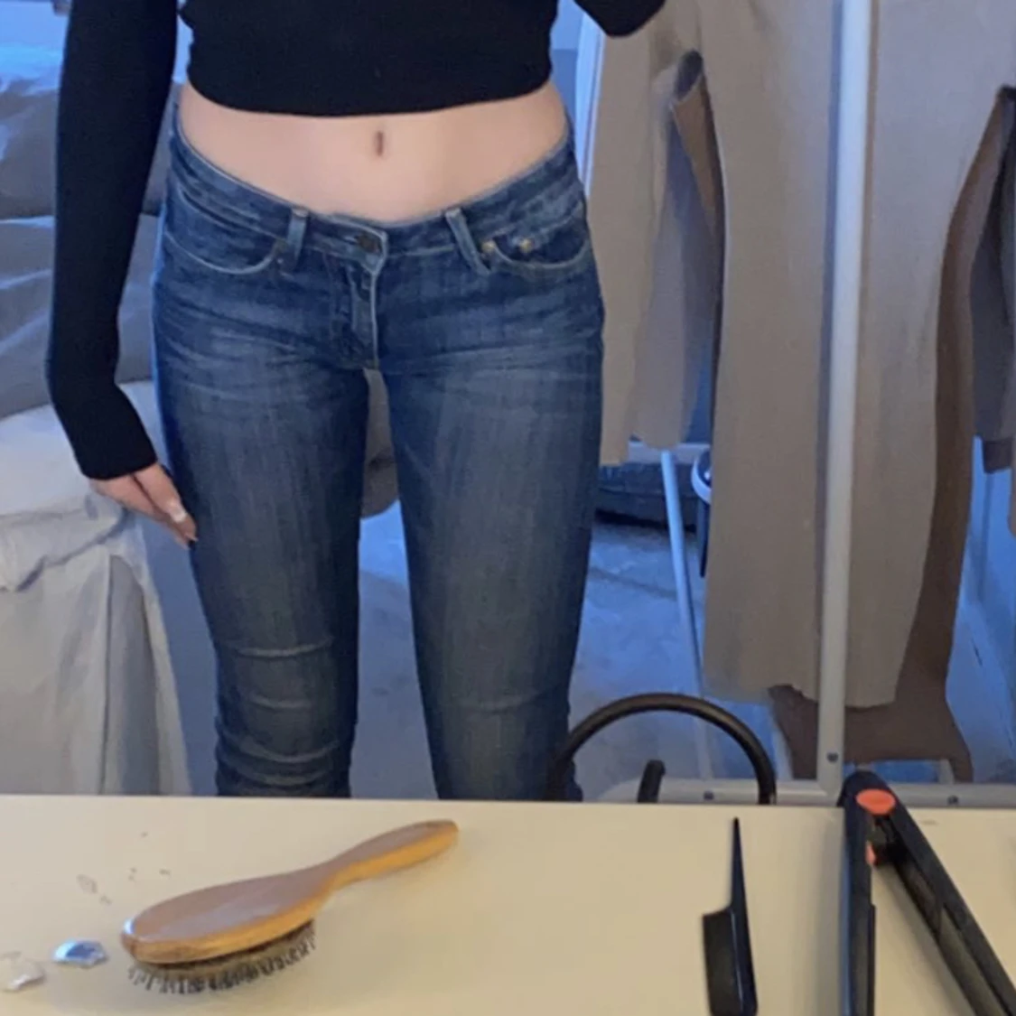 Lågmidjade crocker jeans - 91