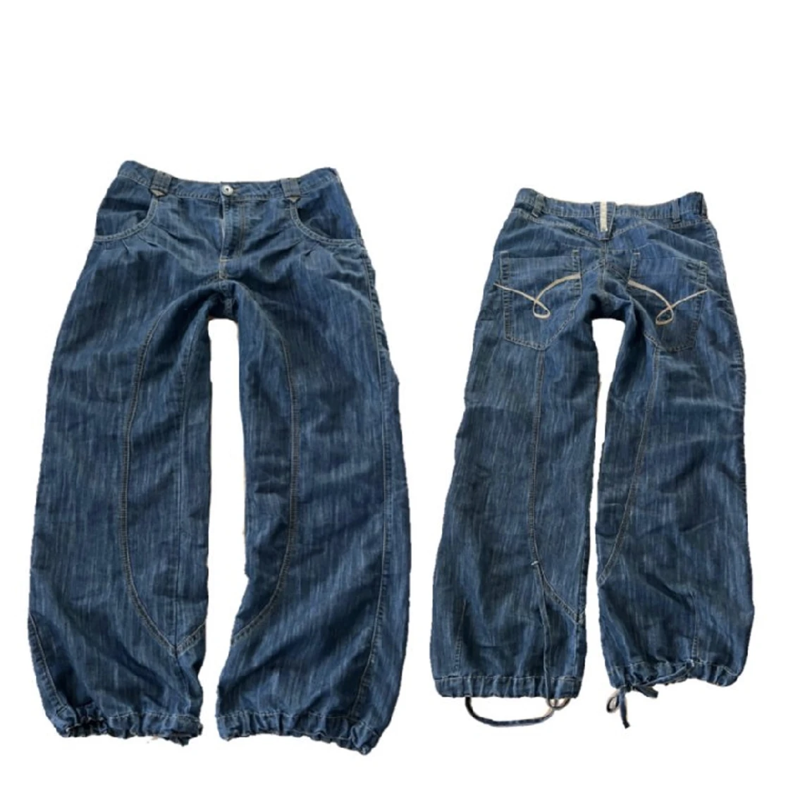 Baggy low-waist byxor