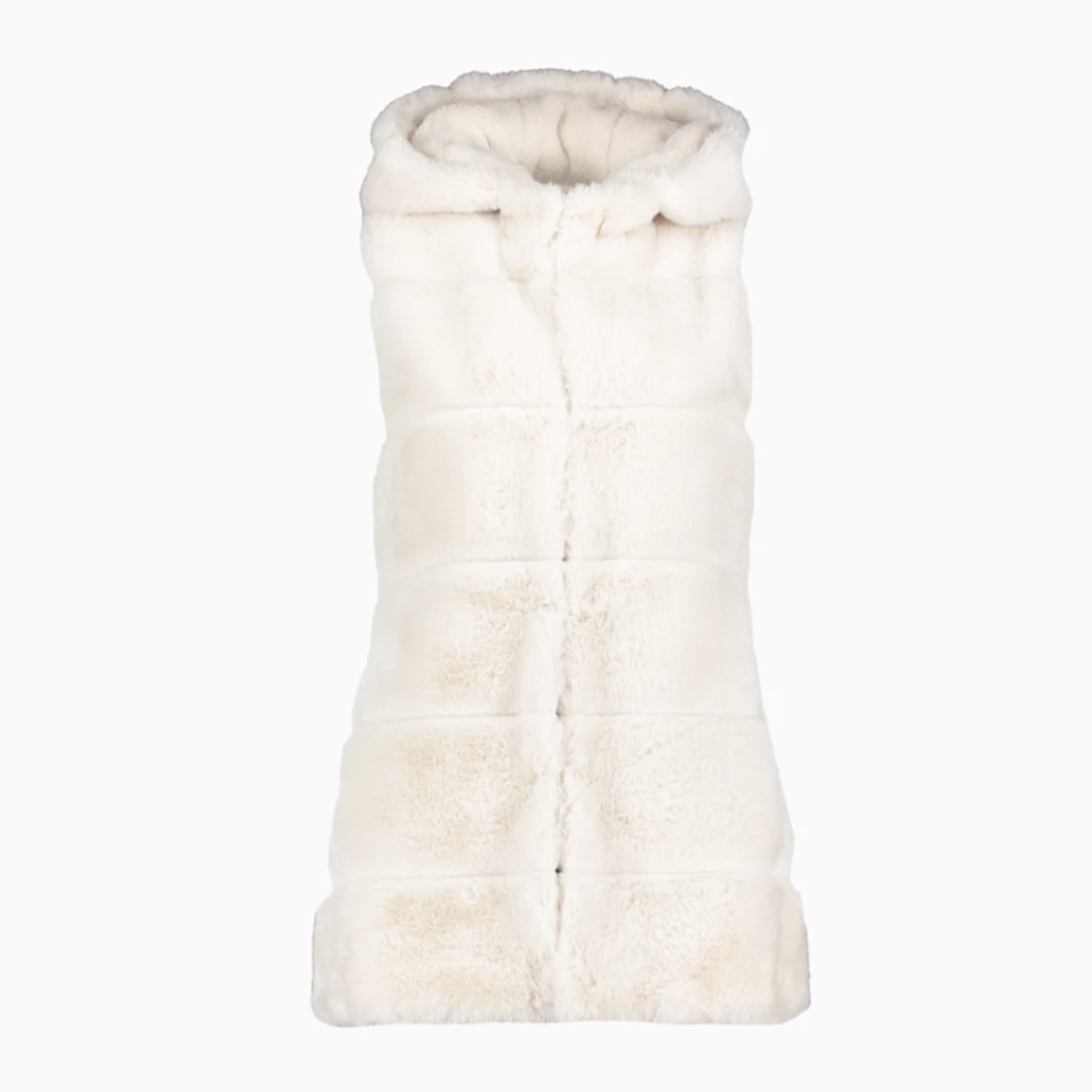Faux fur waistcoat vit/beige