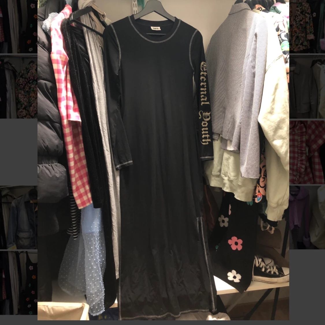 Svart maxi klänning xs