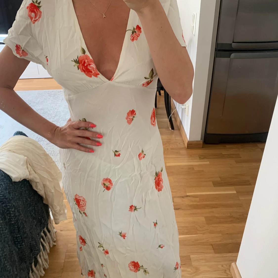 Blommig långklänning från zara. Strl S