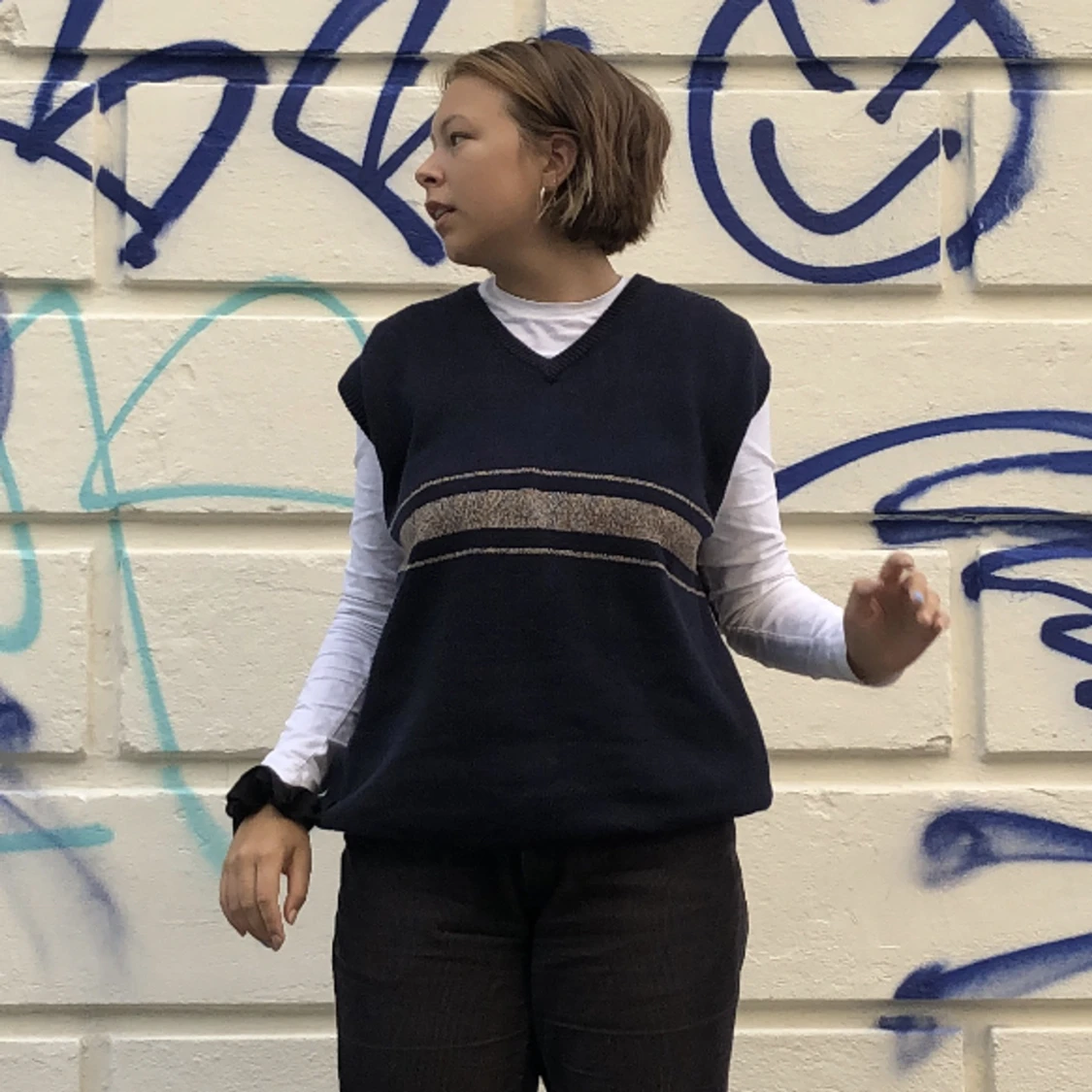 Vintage Stickad Väst - 90