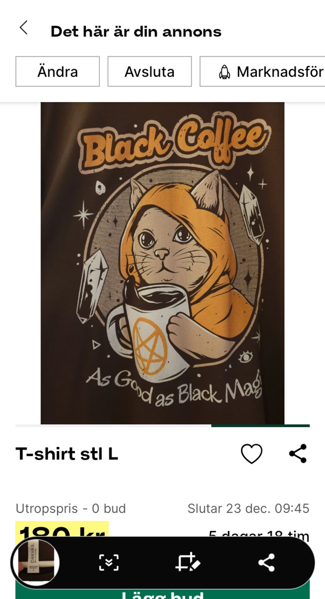 T-shirt katt stl L - 90