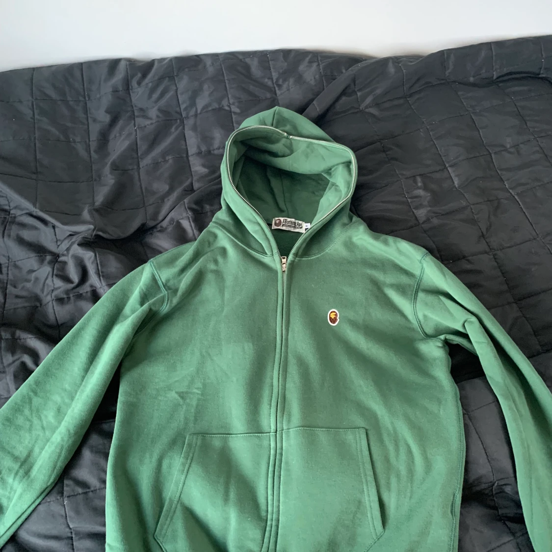 Bape one point hoodie army green