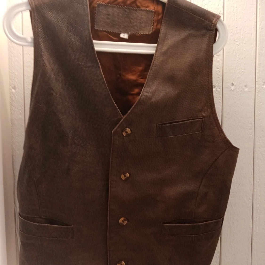 Brun skinn väst