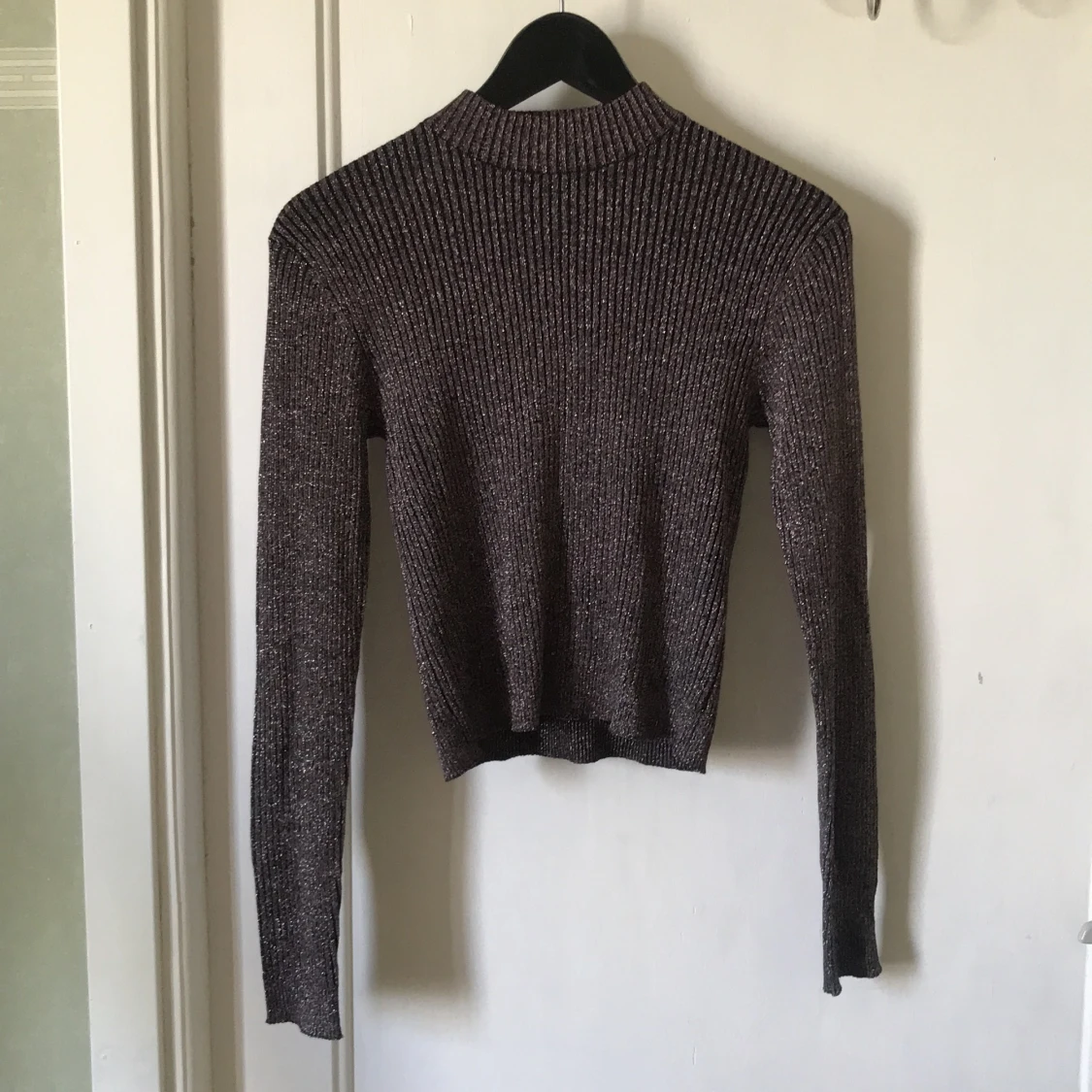 H&M basic glittrig långärmad tröja