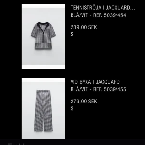 Zara set i jacquard (stickat) - Sparsamt använt set från zara så snyggt på! Mörkblå/vit färg  Buda gärna :)