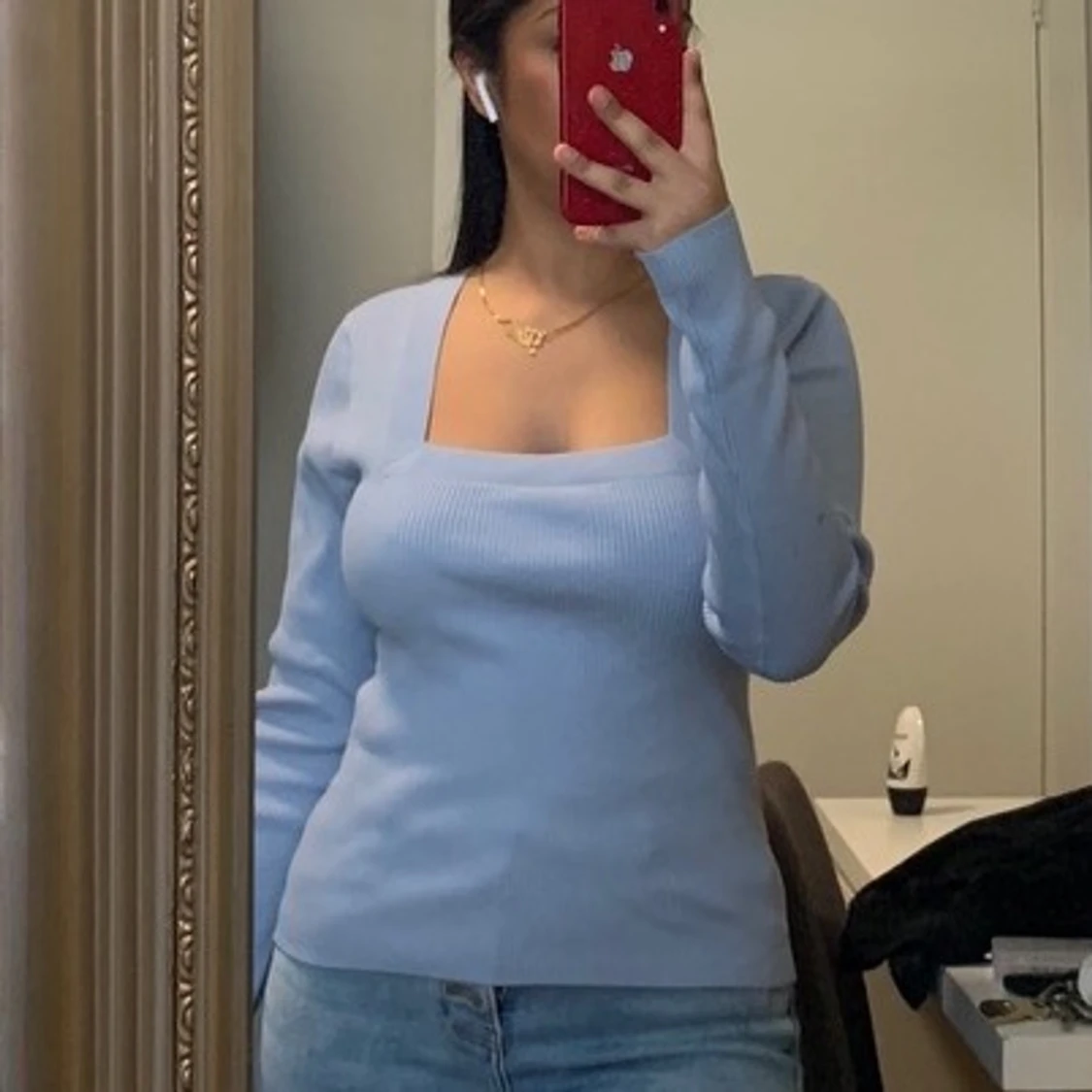 Baby blå tröja från new yorker/amisu  - 90