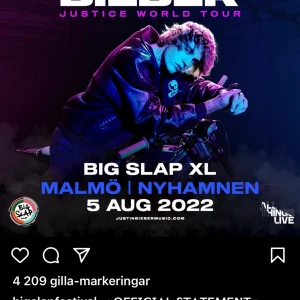 Säljer justin bieber biljett - Säljer 4st vip biljetter 1550 kr pers