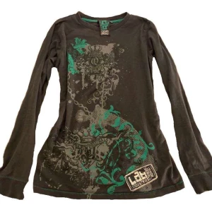 Y2k afflicton liknande tröja  - Ascool långärmad tröja med dödskallar och och affliction liknande tryck. Väldigt bra skick 