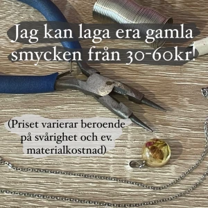 Smyckesreparation - Har ditt favoritsmycke gått sönder? Ingen fara! Jag lagar gamla smycken, det är bara att höra av sig så löser vi det! Köparen står för frakt