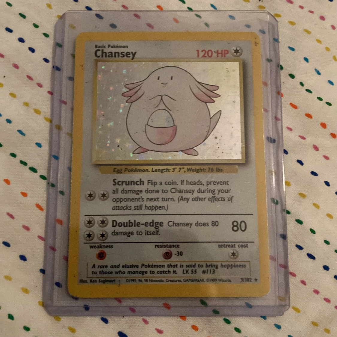 Chansey holofoil 3/102 Base Set Unlimited - Pokémon kort