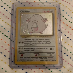 Chansey holofoil 3/102 Base Set Unlimited - Pokémon kort - Skick enligt bilder. Föreslå rimligt pris.