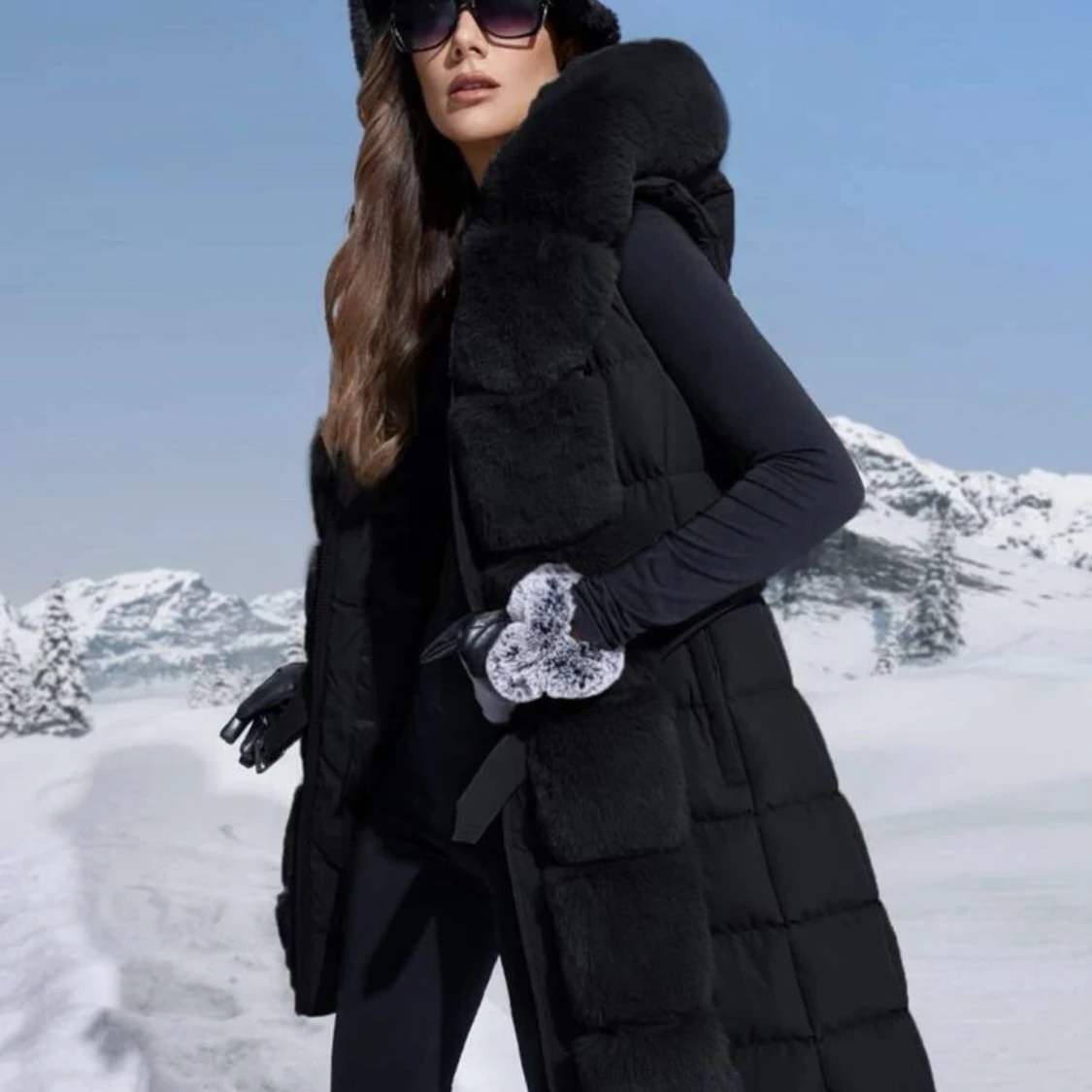 Väst med fejk päls - 90