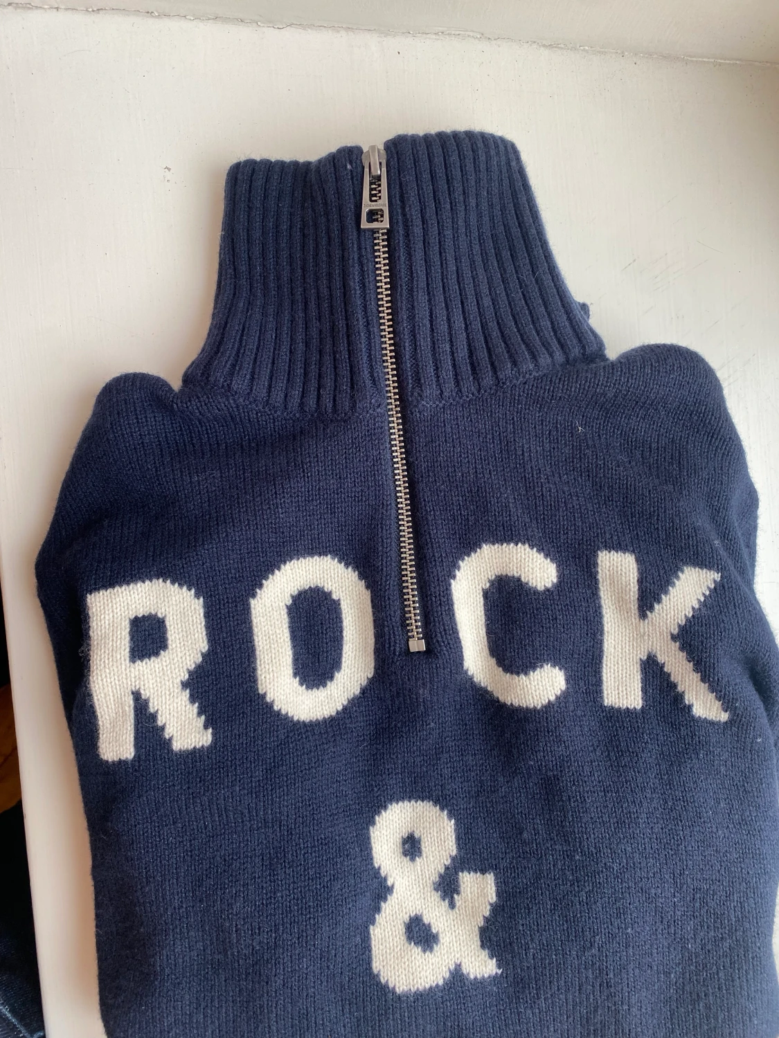 Stickad zip tröja  - 90