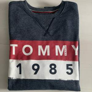 Fin gråblå tröja från Tommy Hilfiger. Tröjan är använd ett fåtal gånger och därmed i fint skick. 