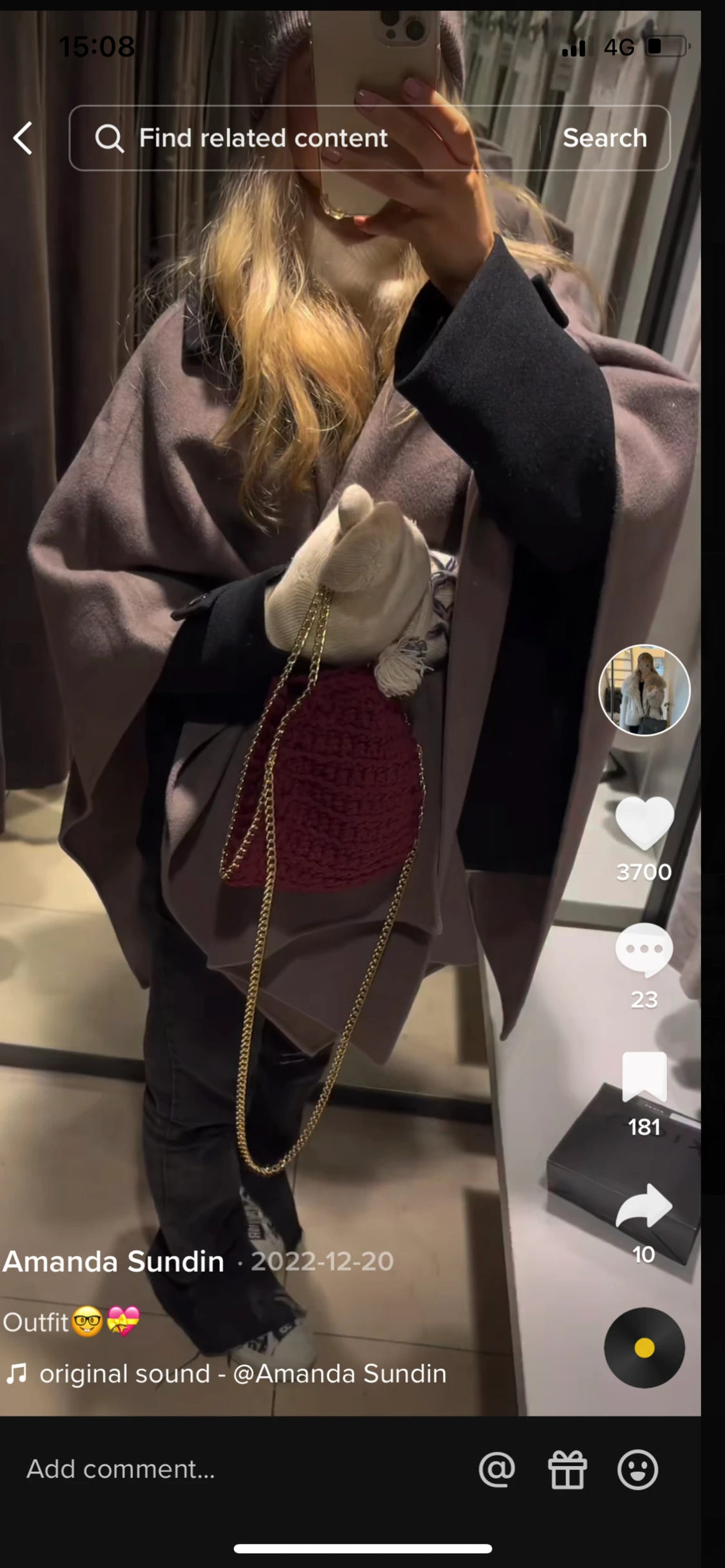 Vinröd väska  - 90