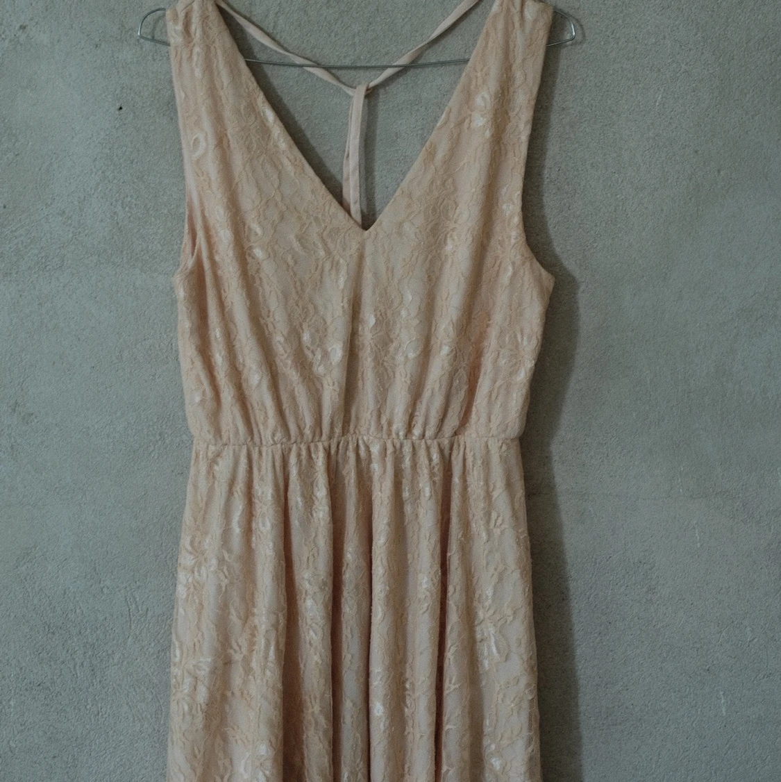 Spetsklänning coral/peach 