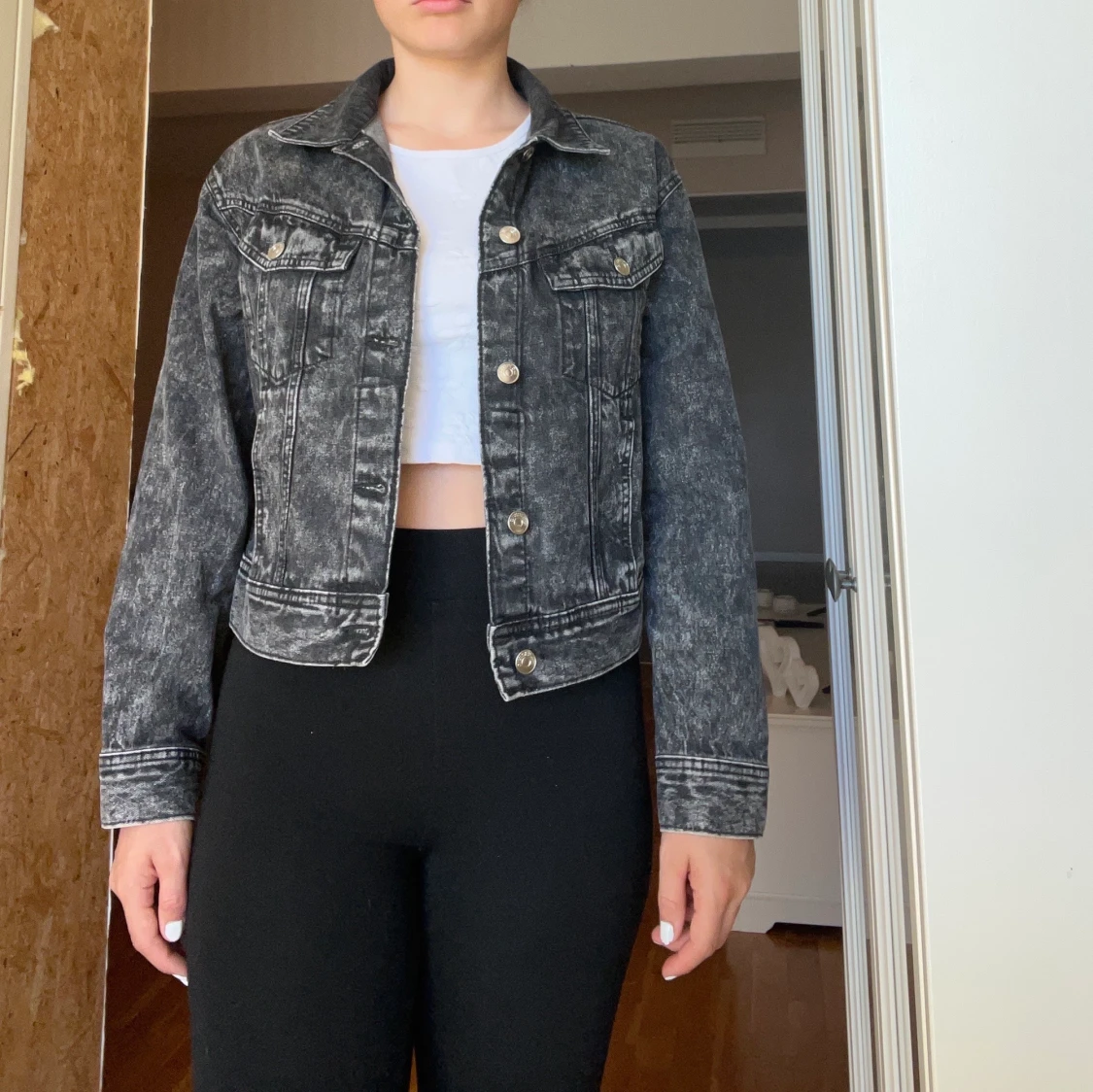 Stentvättad jeans jacka  - 90