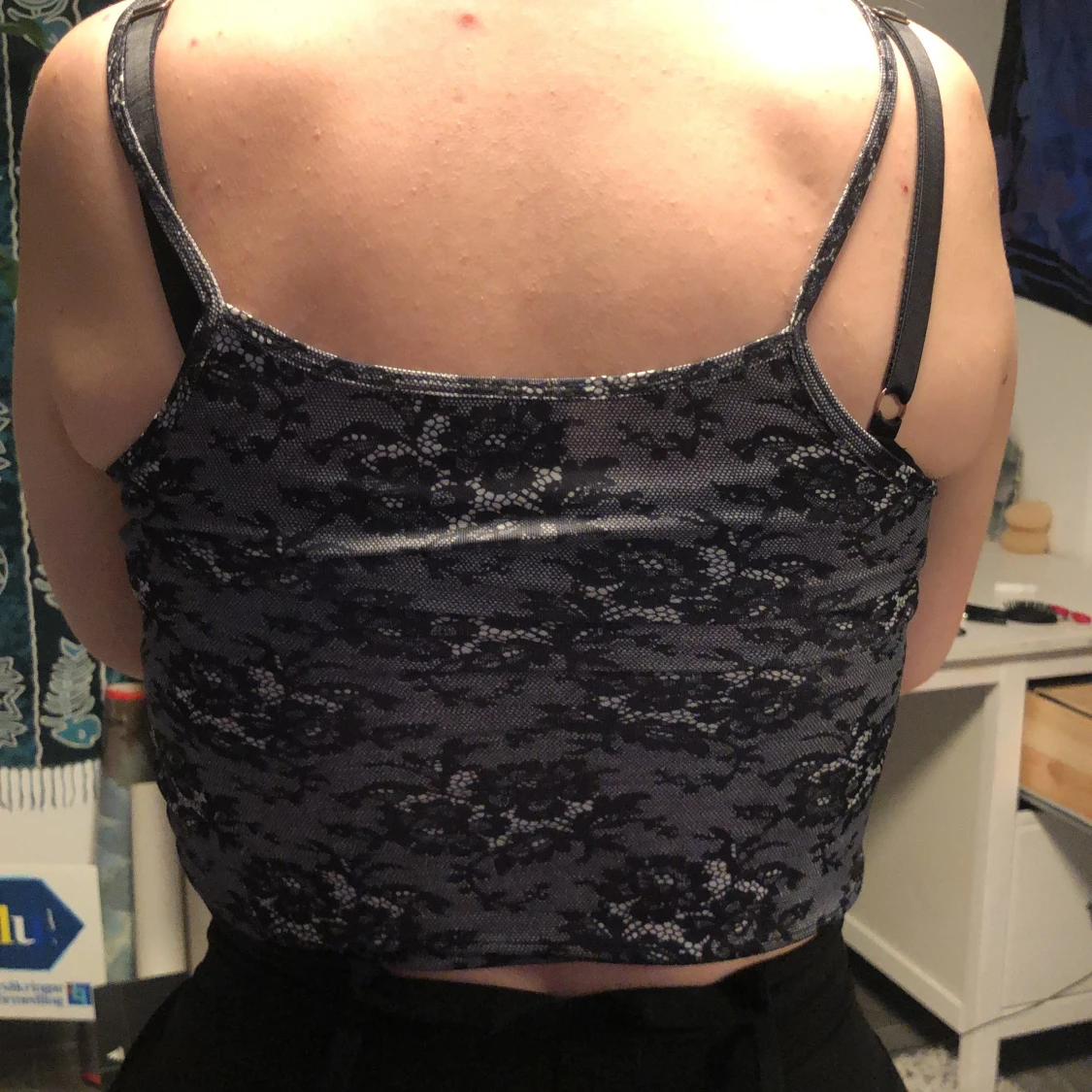 Svart/ grå linne - 90