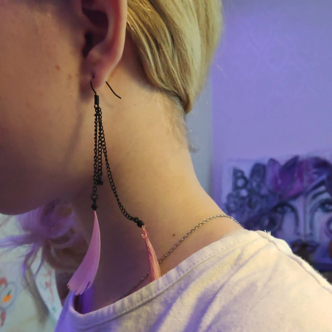 Svarta och Rosa örhängen  - 90