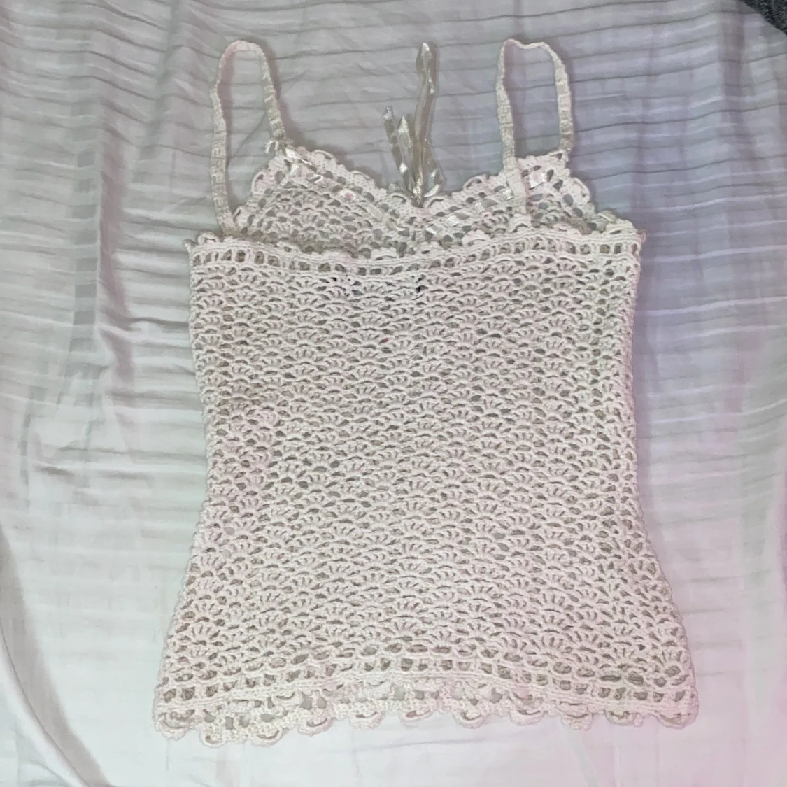 Vit stickad topp - 90