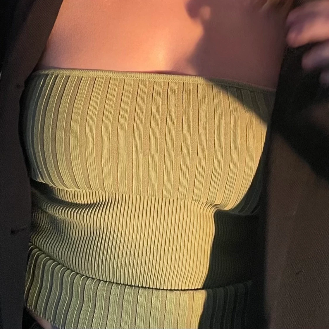 Jätte fin grön strapless topp - 91