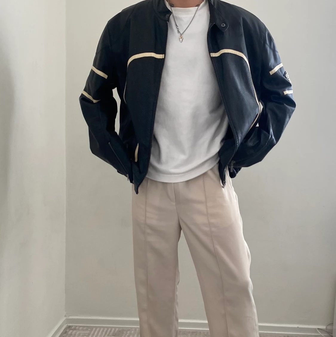 Italian racing leather jacket - 90