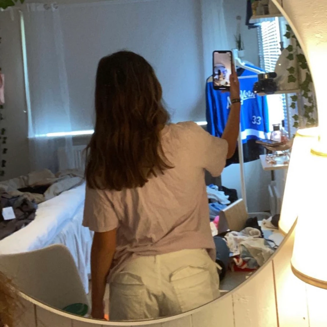 Ljuslila t-shirt med tryck  - 91