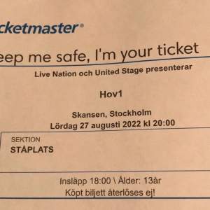 Säljer två st hov1 biljetter till Stockholm Skansen den 27 augusti! Säljer då jag inte kan ta mig till Sthlm. Biljetterna är helt slutsålda! 