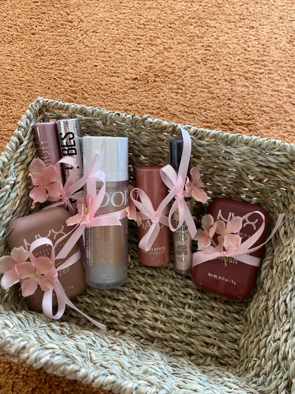 Basmakeup-kit i rosa toner - 2