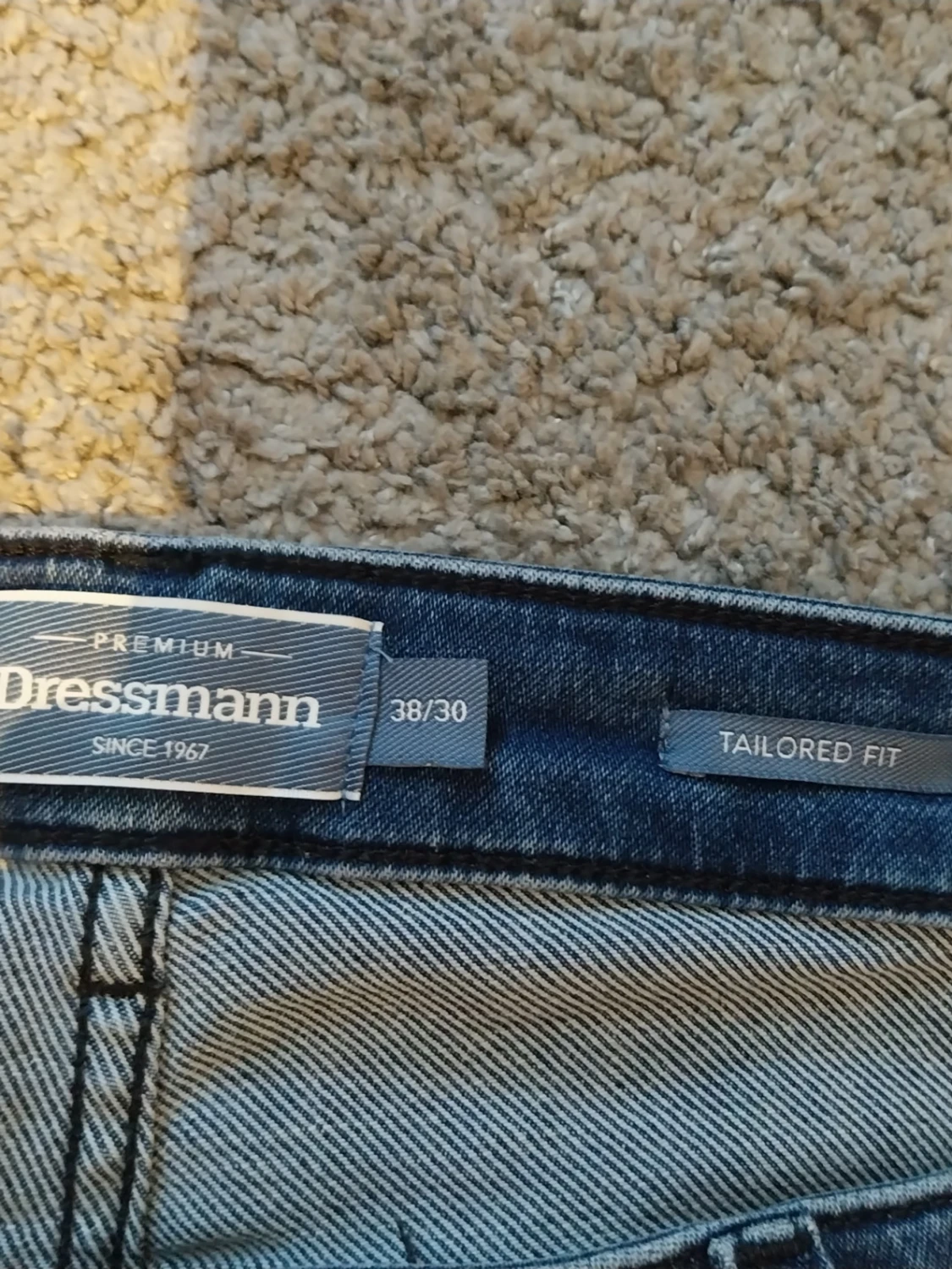 Blå raka jeans med dragkedja - 2