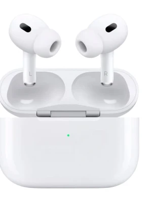 Trådlösa vita AirPods Pro 2  - AirPods i modellen PRO 2 (2023) kom privat för fler bilder då denna är tagen från internet! Hörlurarna har en stilren och modern design med silikonproppar för bra passform och komfort. Perfekta för musik, poddar och samtal på språng.